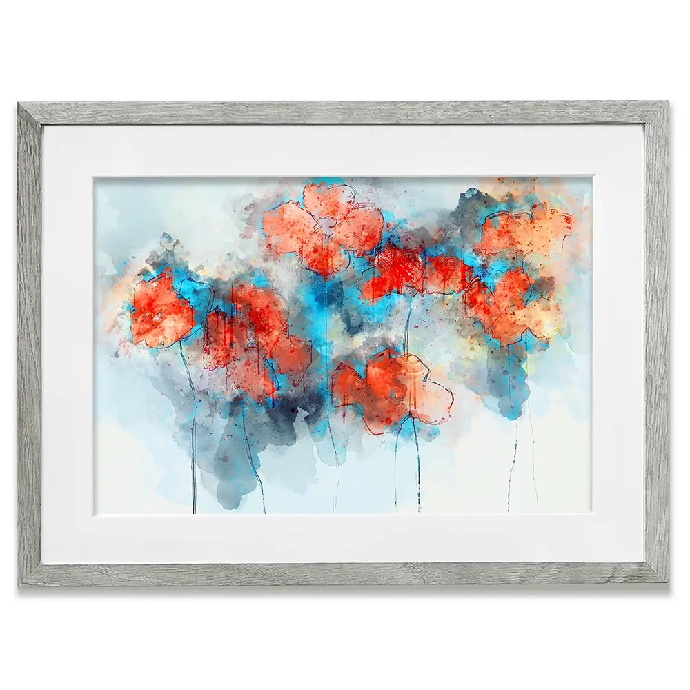 Red Poppy Splash Framed Art Print Red Poppy Splash Framed Art Print wall art product Nithid / Shutterstock