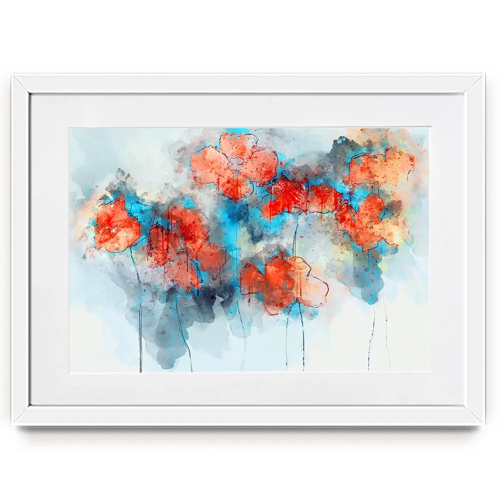 Red Poppy Splash Framed Art Print Red Poppy Splash Framed Art Print wall art product Nithid / Shutterstock
