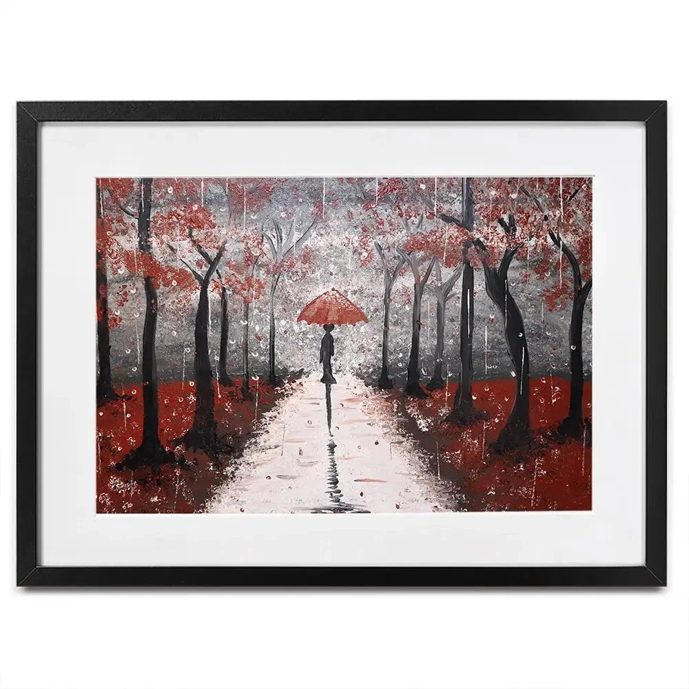 Red Rainy Day Framed Art Print Red Rainy Day Framed Art Print wall art product Tanya Stone / Shutterstock