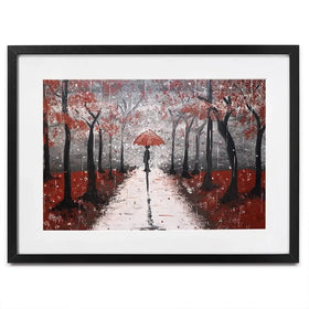 Red Rainy Day Framed Art Print Red Rainy Day Framed Art Print wall art product Tanya Stone / Shutterstock