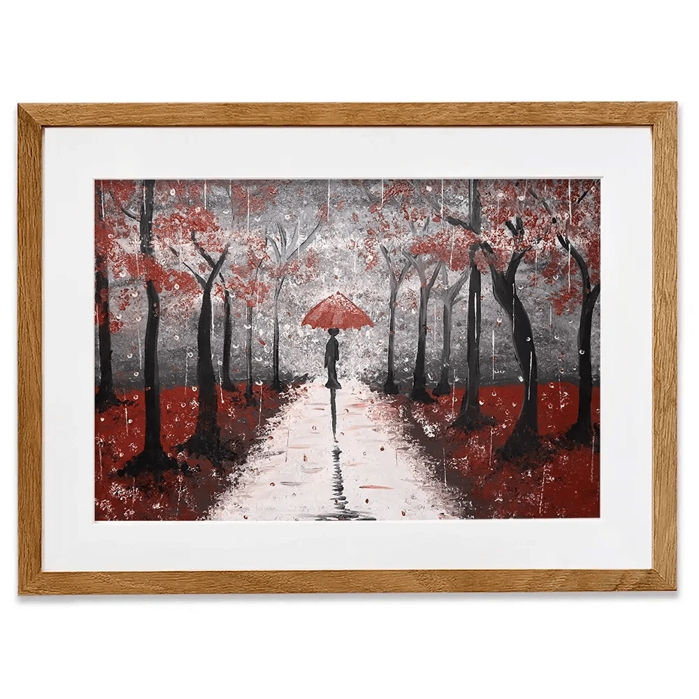 Red Rainy Day Framed Art Print Red Rainy Day Framed Art Print wall art product Tanya Stone / Shutterstock