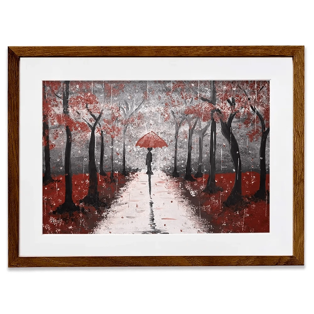 Red Rainy Day Framed Art Print Red Rainy Day Framed Art Print wall art product Tanya Stone / Shutterstock