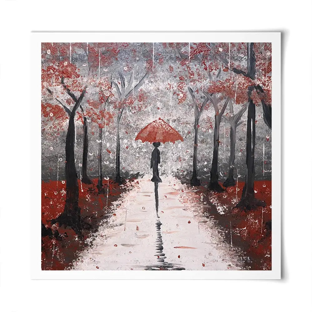 Red Rainy Day Square Art Print Red Rainy Day Square Art Print wall art product Tanya Stone / Shutterstock