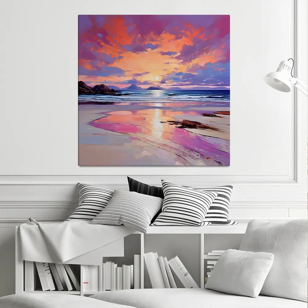 Red Sky Over Raasay Square Canvas Print Red Sky Over Raasay Square Canvas Print wall art product David Alexander Elder