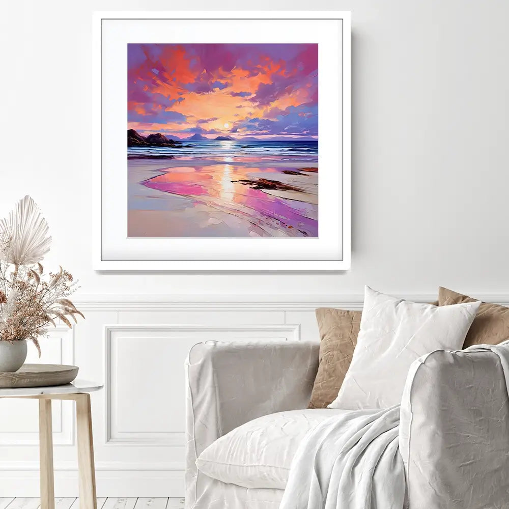 Red Sky Over Raasay Square Framed Art Print Red Sky Over Raasay Square Framed Art Print wall art product David Alexander Elder