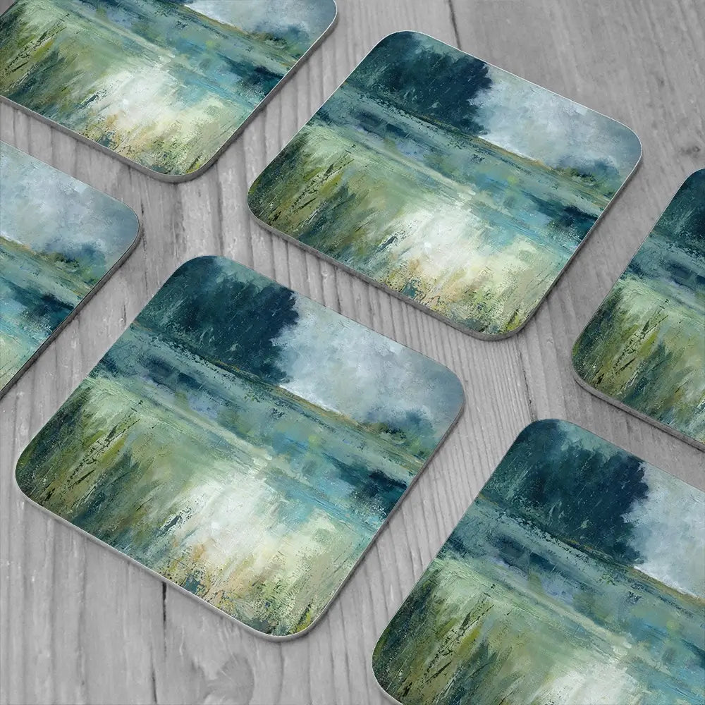 Reflections Edge Coaster Set Rainbow Soul Tree Coaster Set | Rainbow Soul Tree Art Coasters wall art product Carol Robinson