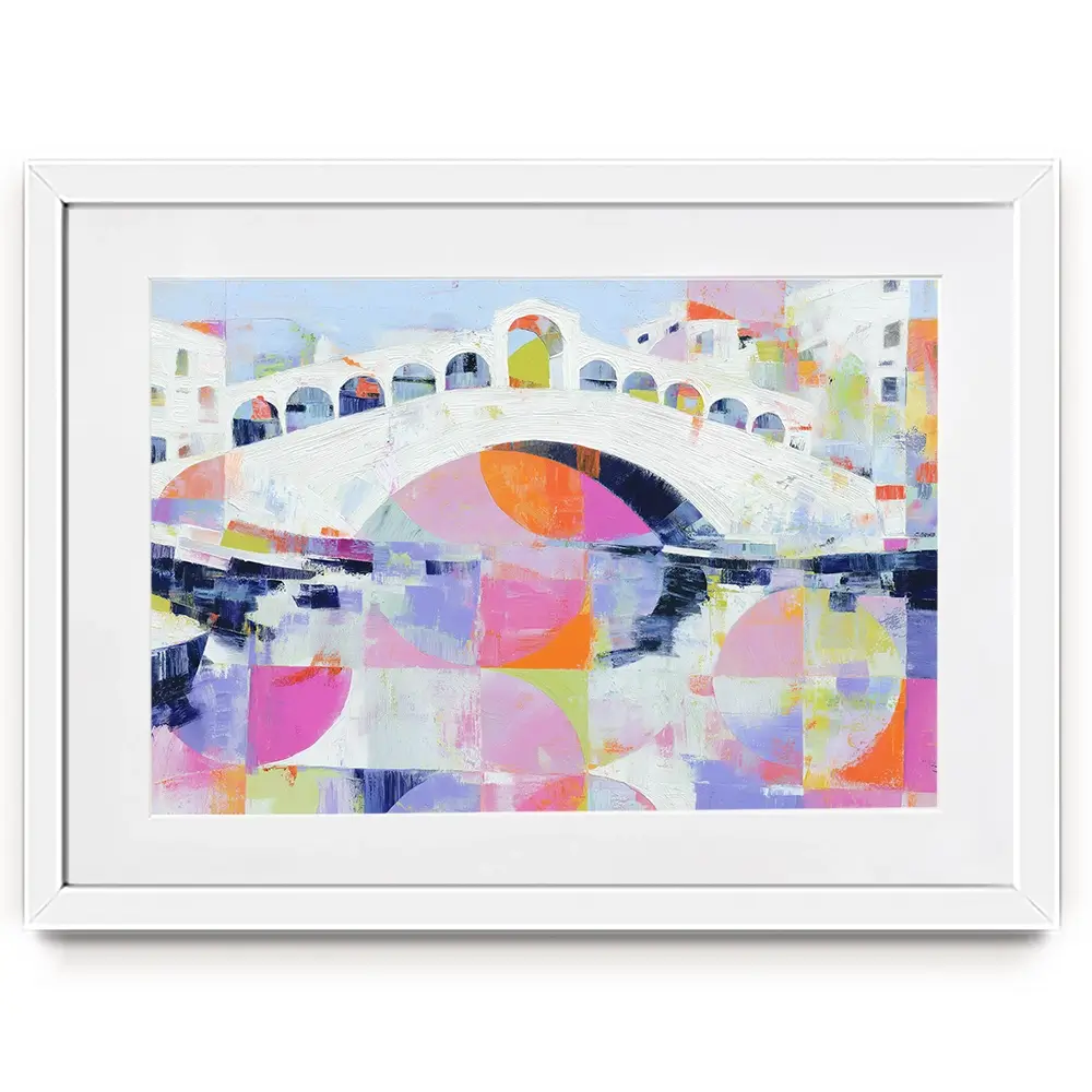 Rialto Bridge In Abstract Framed Art Print Rialto Bridge In Abstract Framed Art Print wall art product Chromatic Storm Studio