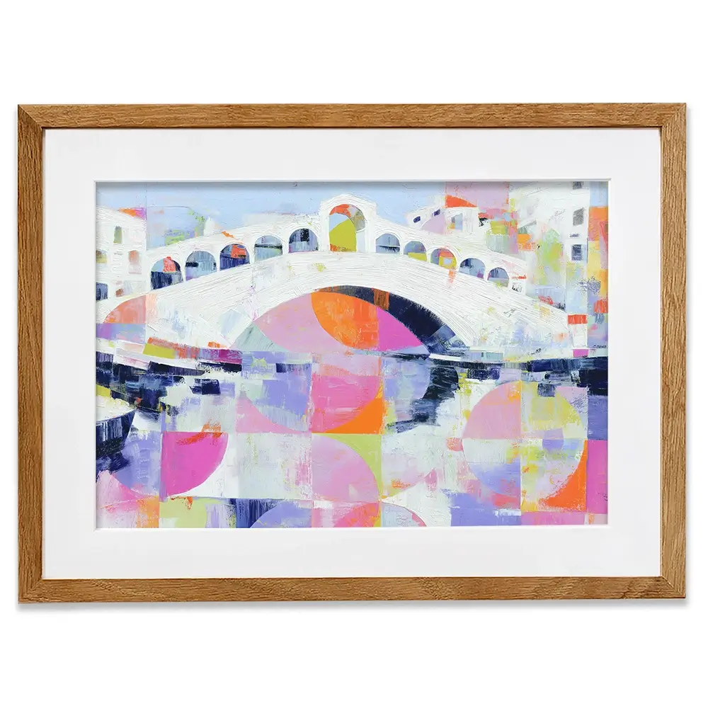 Rialto Bridge In Abstract Framed Art Print Rialto Bridge In Abstract Framed Art Print wall art product Chromatic Storm Studio
