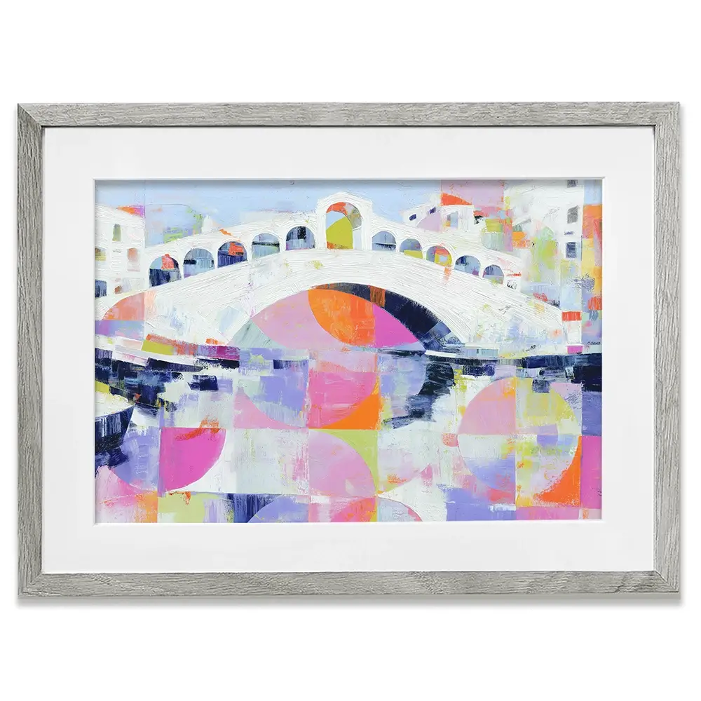 Rialto Bridge In Abstract Framed Art Print Rialto Bridge In Abstract Framed Art Print wall art product Chromatic Storm Studio