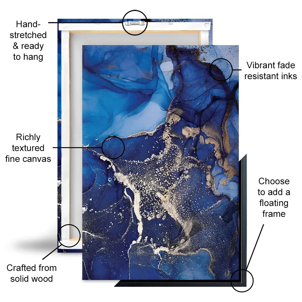 Rich Blue Marble Canvas Print Rich Blue Marble Canvas Print wall art product djero.adlibeshe yahoo.com / Shutterstock