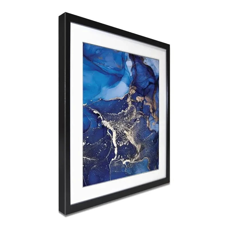 Rich Blue Marble Framed Art Print Rich Blue Marble Framed Art Print wall art product Stepova Oksana / Shutterstock