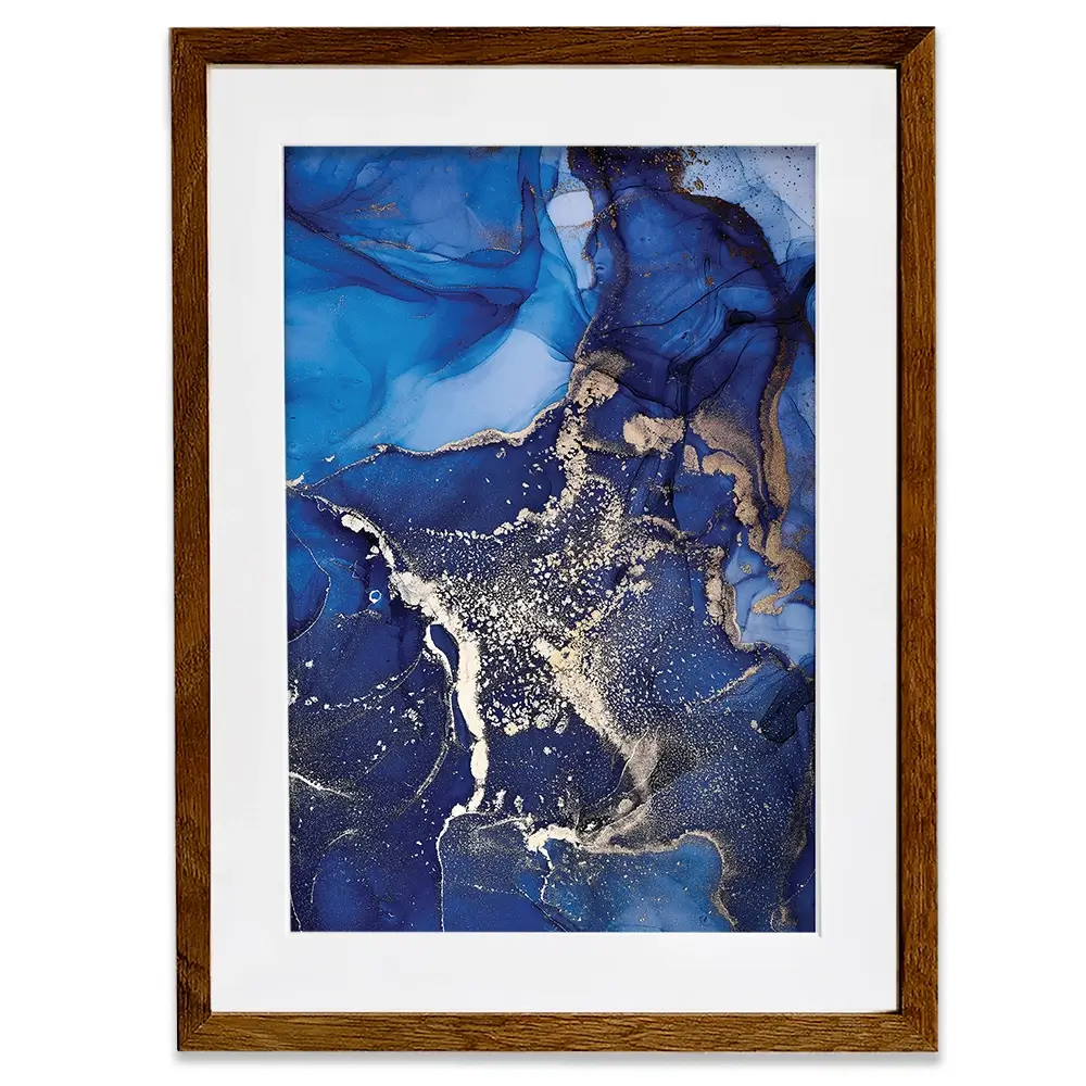Rich Blue Marble Framed Art Print Rich Blue Marble Framed Art Print wall art product Stepova Oksana / Shutterstock
