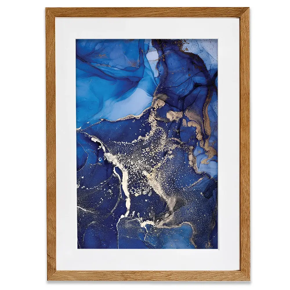 Rich Blue Marble Framed Art Print Rich Blue Marble Framed Art Print wall art product Stepova Oksana / Shutterstock