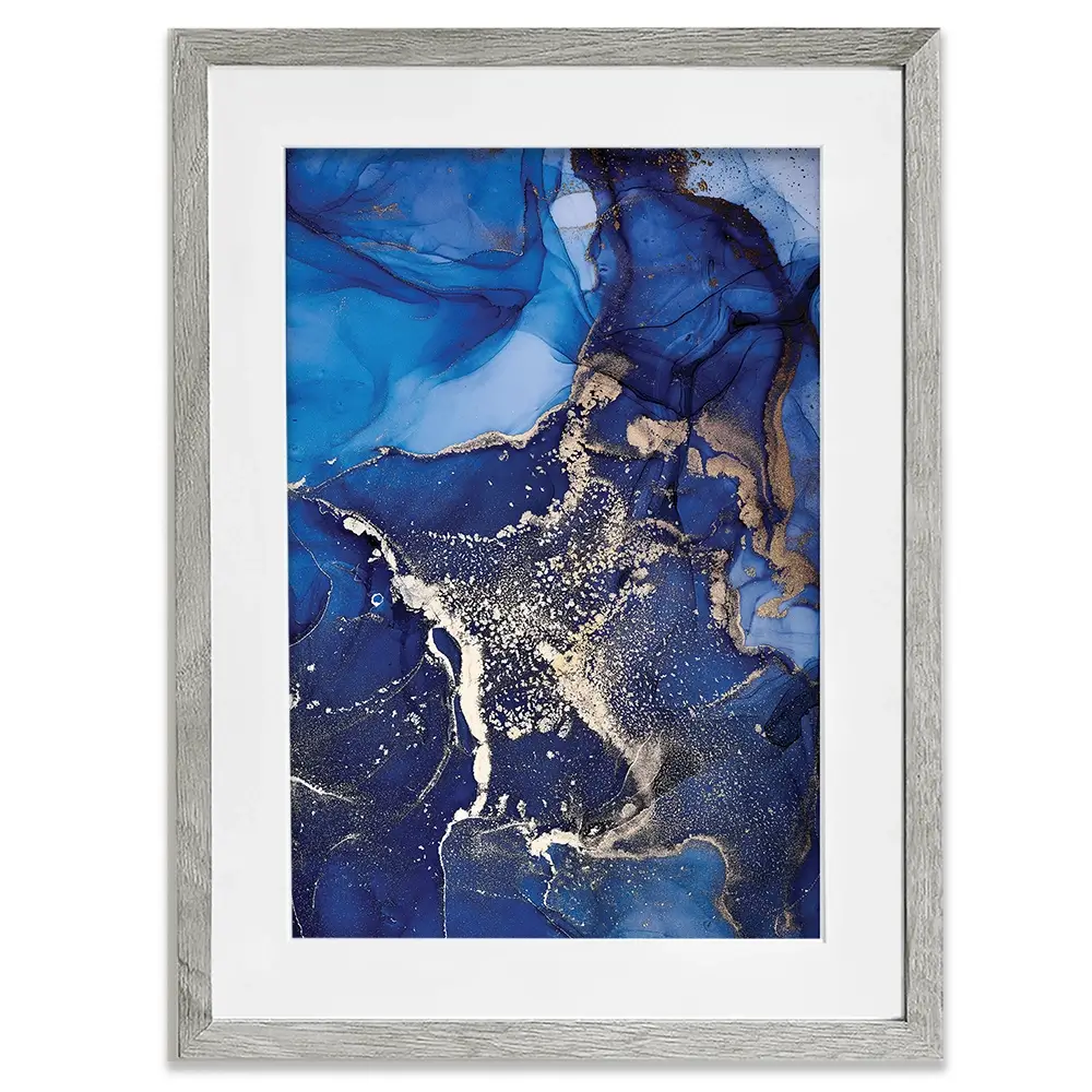 Rich Blue Marble Framed Art Print Rich Blue Marble Framed Art Print wall art product Stepova Oksana / Shutterstock