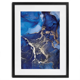 Rich Blue Marble Framed Art Print Rich Blue Marble Framed Art Print wall art product Stepova Oksana / Shutterstock