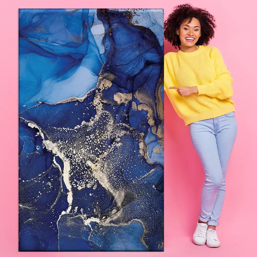 Rich Blue Marble Oversized Canvas Print Rich Blue Marble Oversized Canvas Print wall art product djero.adlibeshe yahoo.com / Shutterstock