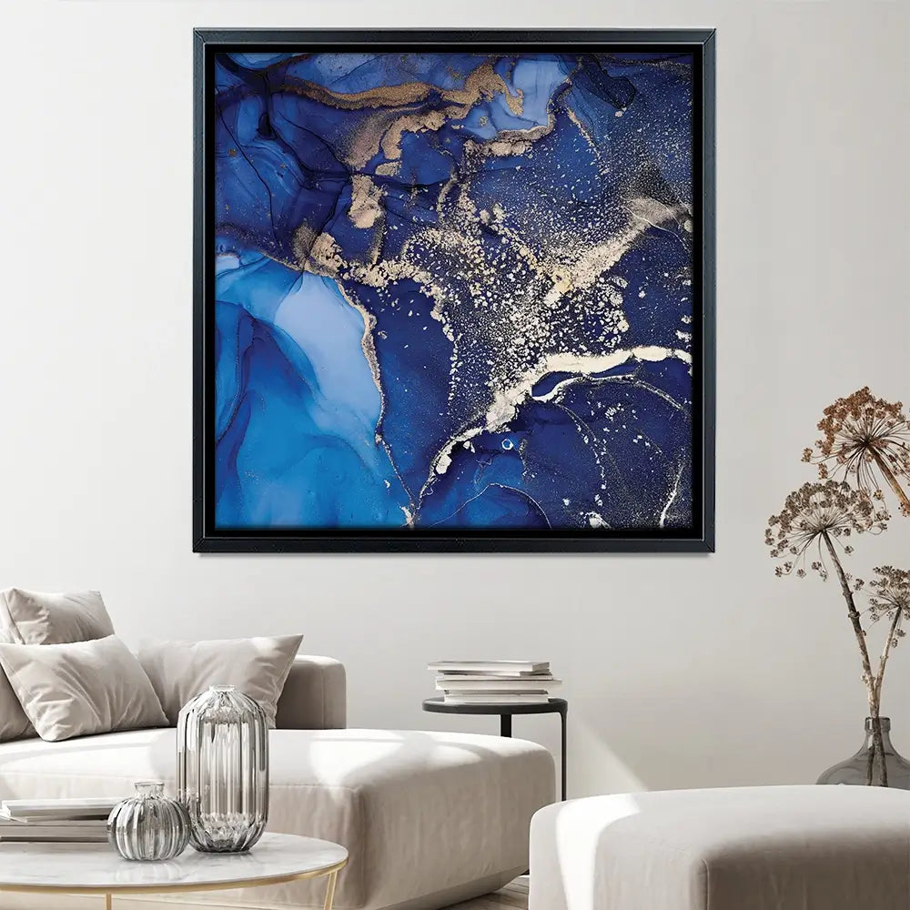 Rich Blue Marble Square Canvas Print Rich Blue Marble Square Canvas Print wall art product djero.adlibeshe yahoo.com / Shutterstock