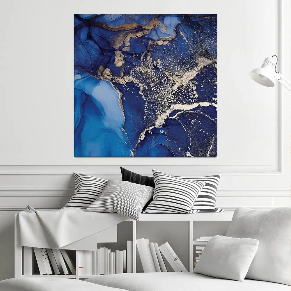 Rich Blue Marble Square Canvas Print Rich Blue Marble Square Canvas Print wall art product djero.adlibeshe yahoo.com / Shutterstock