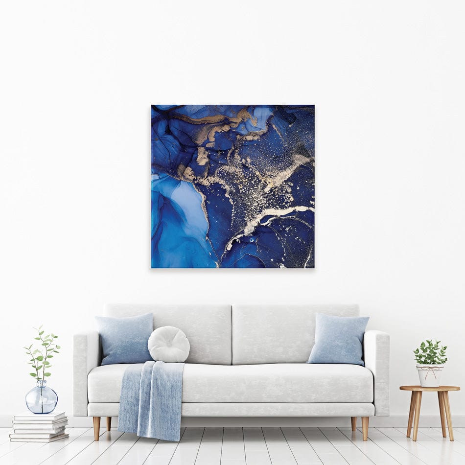 Rich Blue Marble Square Canvas Print wall art product djero.adlibeshe yahoo.com / Shutterstock