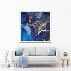 Rich Blue Marble Square Canvas Print wall art product djero.adlibeshe yahoo.com / Shutterstock