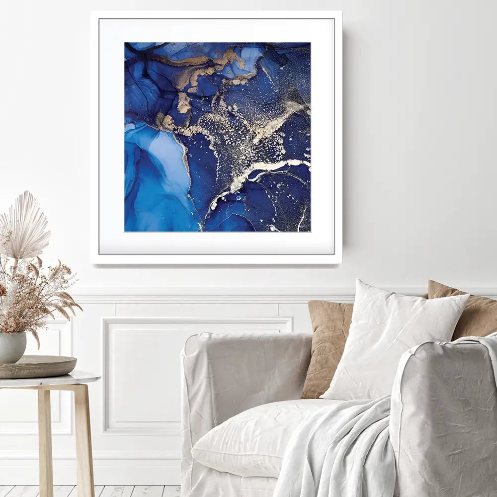Rich Blue Marble Square Framed Art Print Rich Blue Marble Square Framed Art Print wall art product djero.adlibeshe yahoo.com / Shutterstock