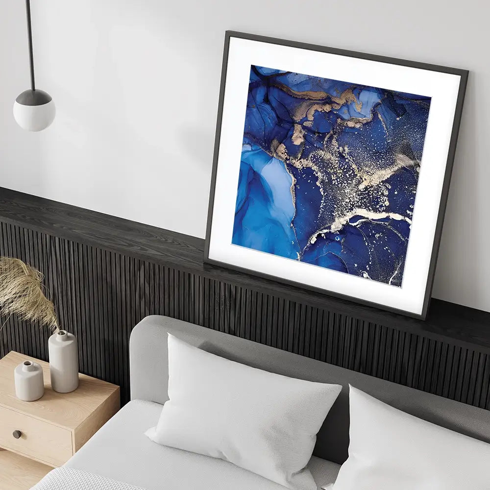 Rich Blue Marble Square Framed Art Print Rich Blue Marble Square Framed Art Print wall art product djero.adlibeshe yahoo.com / Shutterstock