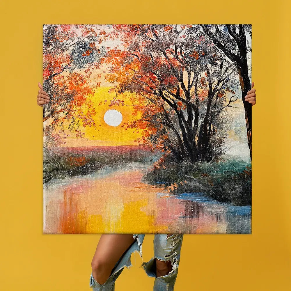 River In The Evening Sun Oversized Canvas Print River In The Evening Sun Oversized Canvas Print wall art product Art Print Shop