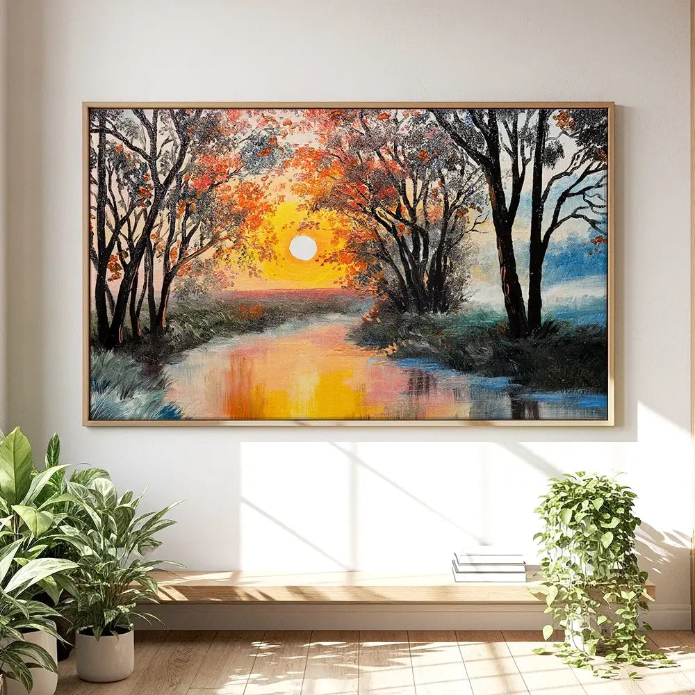 River In The Evening Sun Oversized Canvas Print River In The Evening Sun Oversized Canvas Print wall art product Art Print Shop