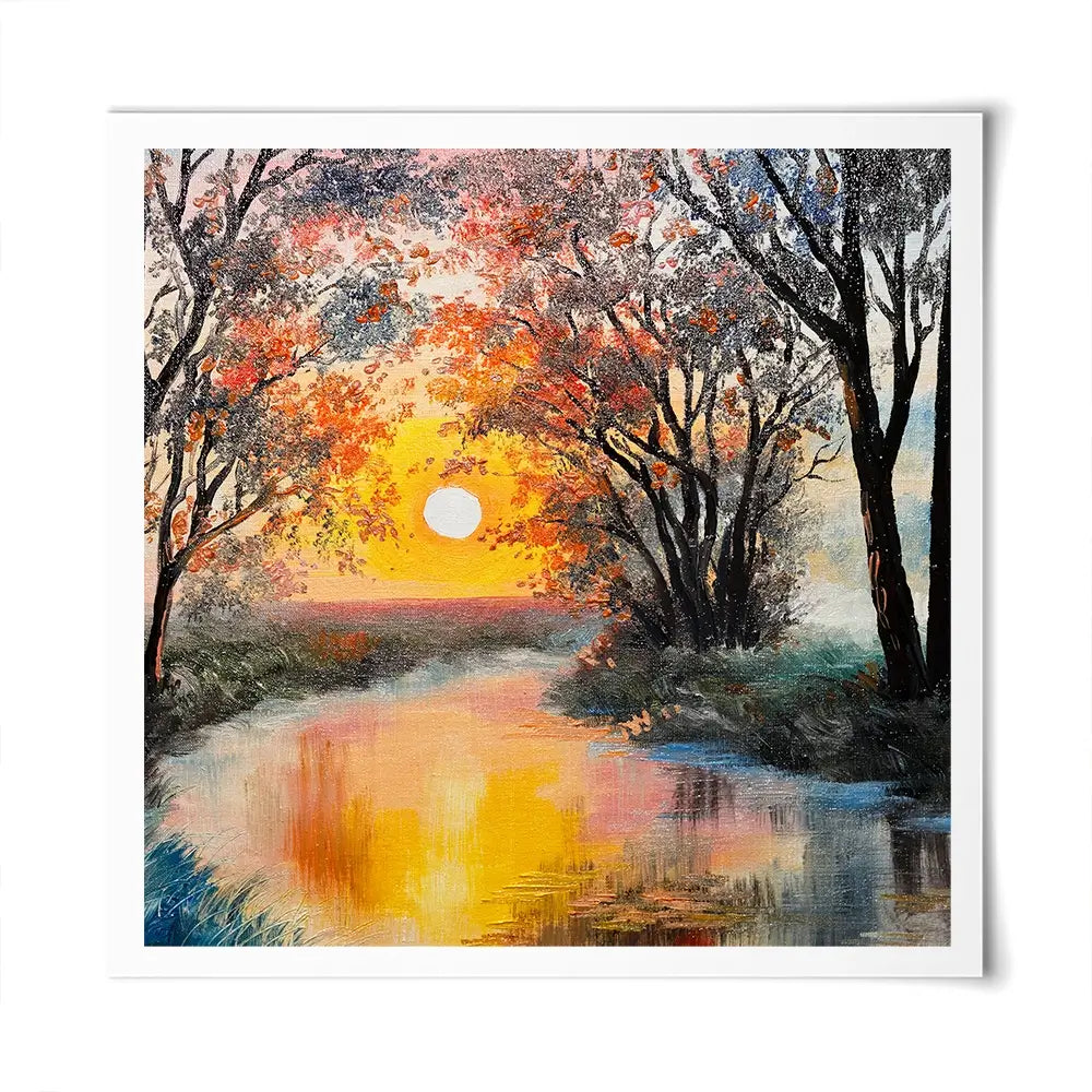 River In The Evening Sun Square Art Print River In The Evening Sun Square Art Print wall art product Fresh Stock / Shutterstock