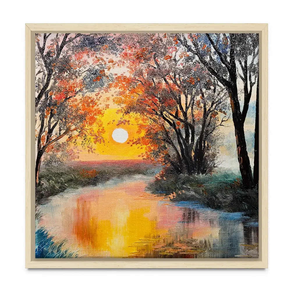 River In The Evening Sun Square Canvas Print River In The Evening Sun Square Canvas Print wall art product Fresh Stock / Shutterstock