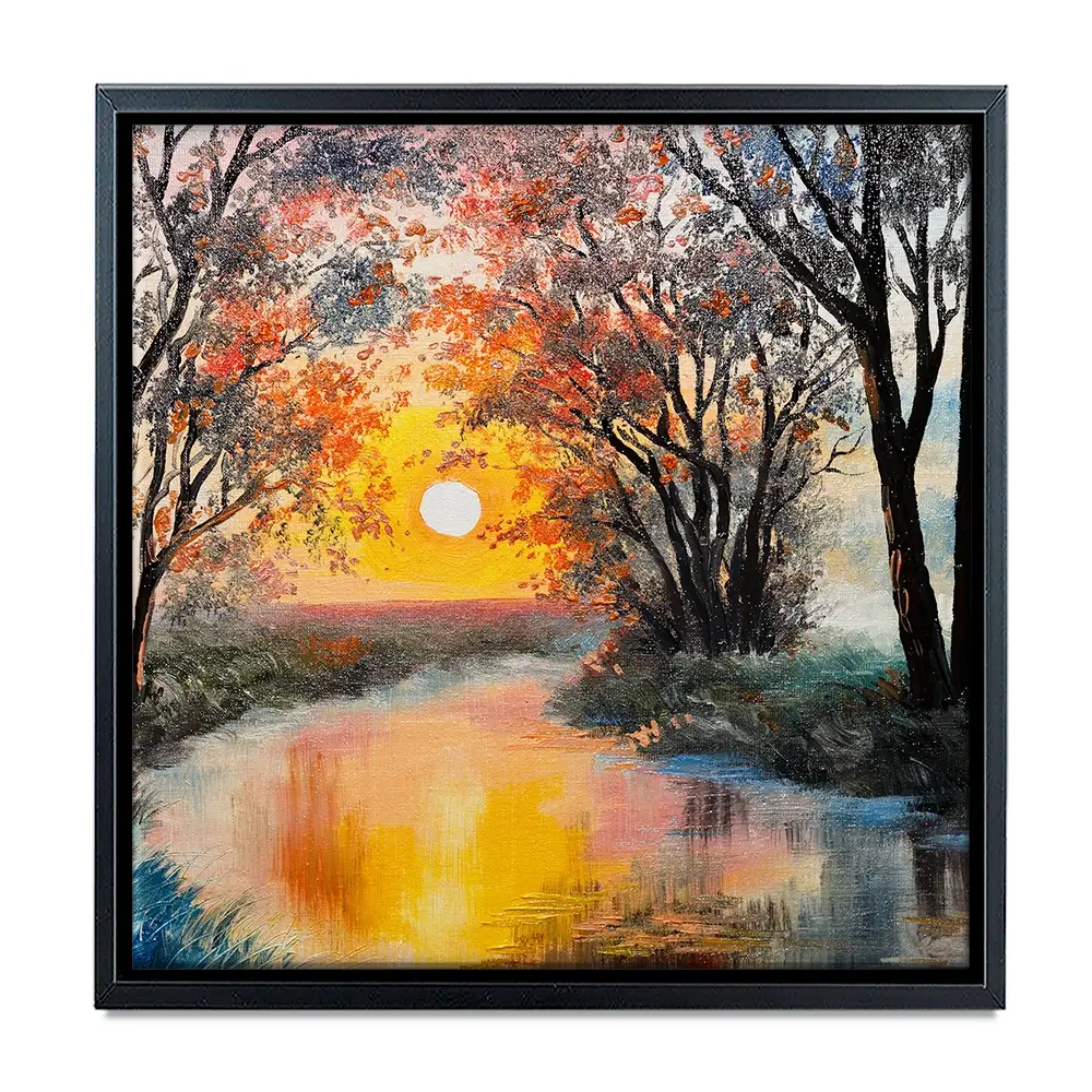 River In The Evening Sun Square Canvas Print River In The Evening Sun Square Canvas Print wall art product Fresh Stock / Shutterstock
