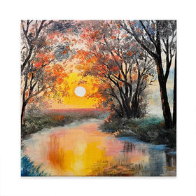 River In The Evening Sun Square Canvas Print River In The Evening Sun Square Canvas Print wall art product Fresh Stock / Shutterstock