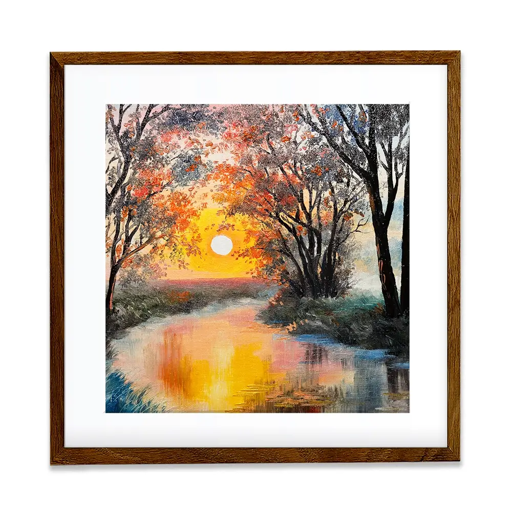 River In The Evening Sun Square Framed Art Print River In The Evening Sun Square Framed Art Print wall art product Fresh Stock / Shutterstock