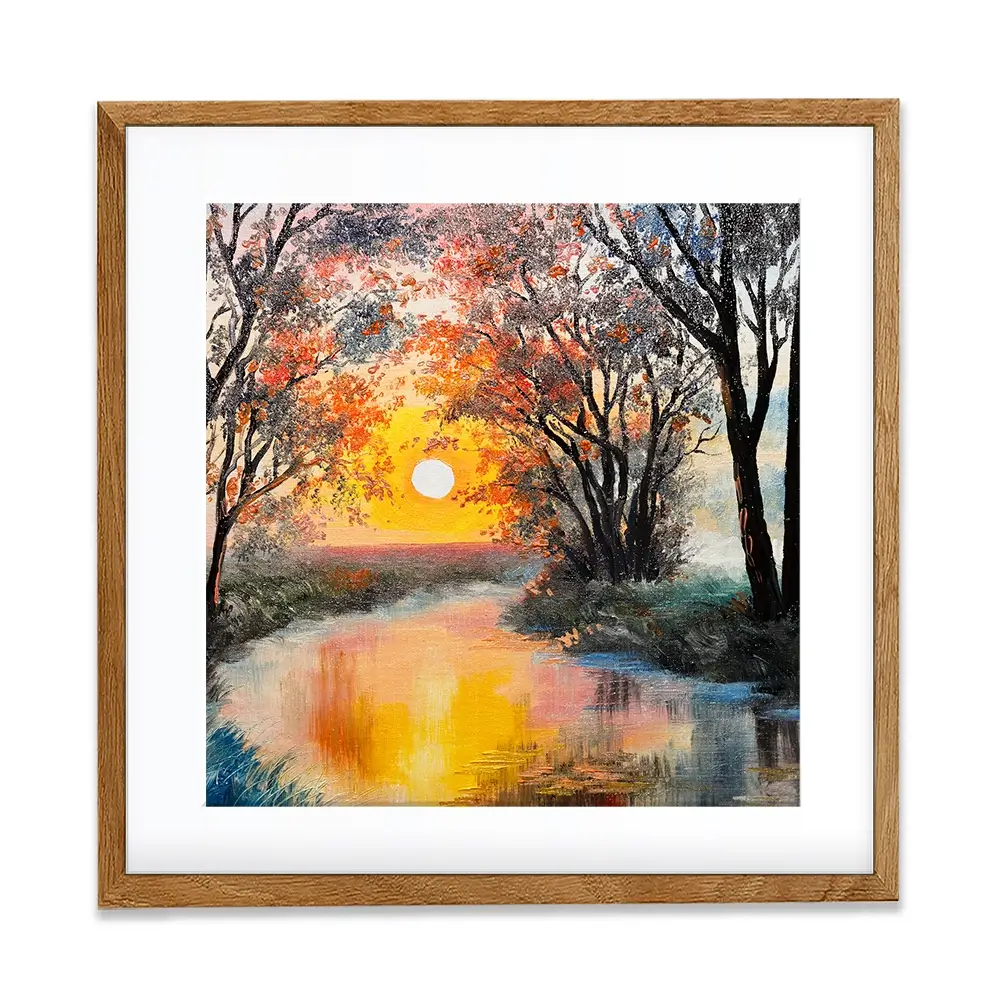 River In The Evening Sun Square Framed Art Print River In The Evening Sun Square Framed Art Print wall art product Fresh Stock / Shutterstock