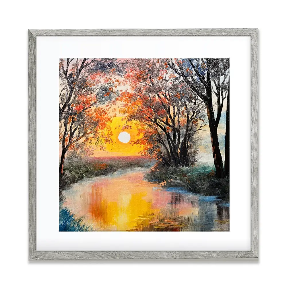 River In The Evening Sun Square Framed Art Print River In The Evening Sun Square Framed Art Print wall art product Fresh Stock / Shutterstock