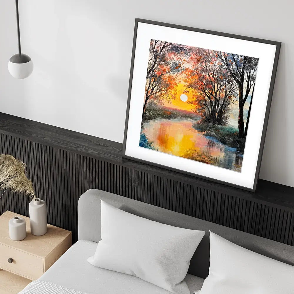 River In The Evening Sun Square Framed Art Print River In The Evening Sun Square Framed Art Print wall art product Fresh Stock / Shutterstock