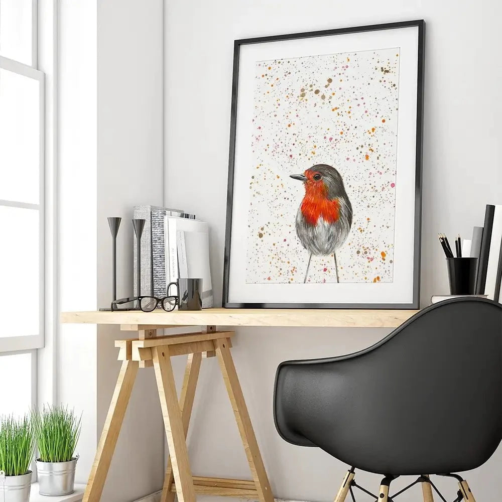 Robin Framed Art Print Robin Framed Art Print wall art product Emma LC Art