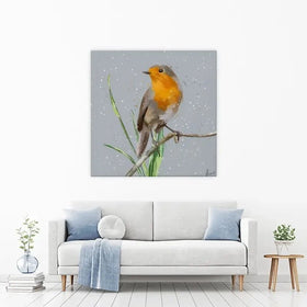 Robin In The Snow Canvas Print Robin In The Snow Canvas Print wall art product Aimee Linzi