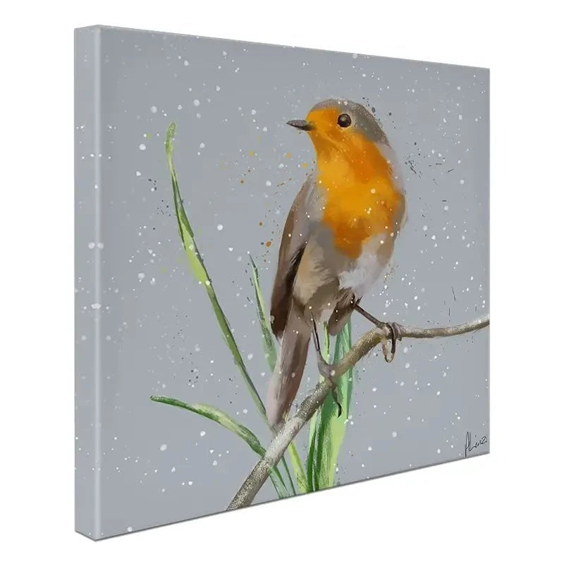 Robin In The Snow Canvas Print Robin In The Snow Canvas Print wall art product Aimee Linzi