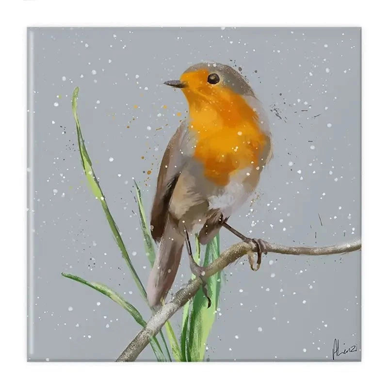Robin In The Snow Canvas Print Robin In The Snow Canvas Print wall art product Aimee Linzi