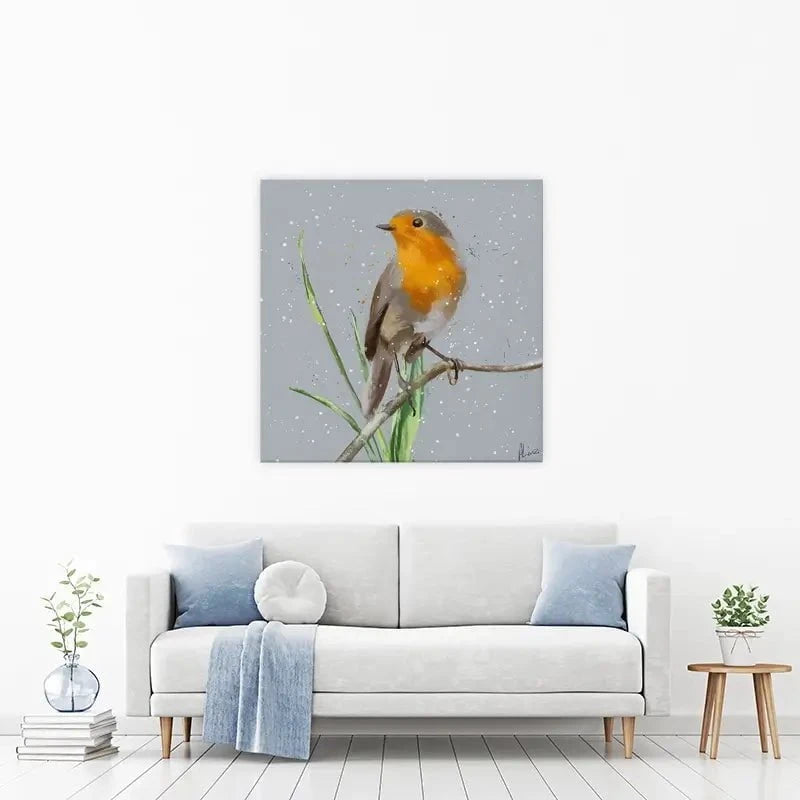 Robin In The Snow Canvas Print Robin In The Snow Canvas Print wall art product Aimee Linzi