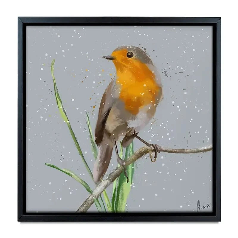 Robin In The Snow Canvas Print Robin In The Snow Canvas Print wall art product Aimee Linzi