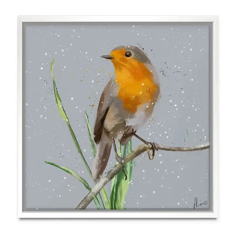 Robin In The Snow Canvas Print Robin In The Snow Canvas Print wall art product Aimee Linzi