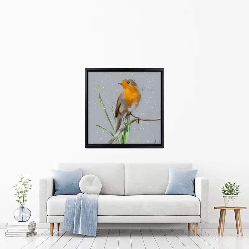 Robin In The Snow Canvas Print Robin In The Snow Canvas Print wall art product Aimee Linzi