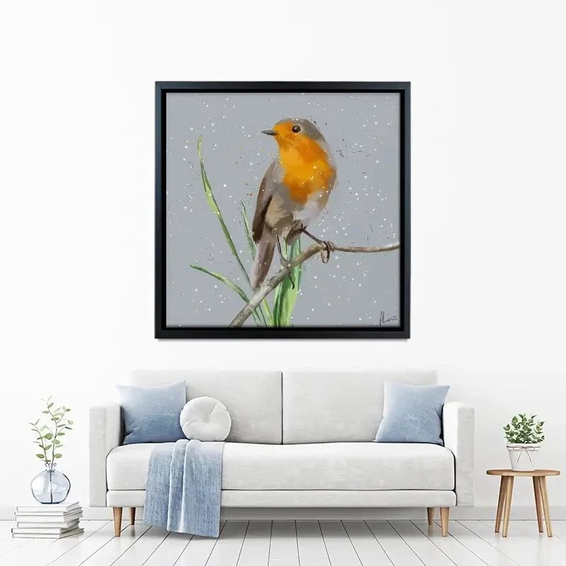 Robin In The Snow Canvas Print Robin In The Snow Canvas Print wall art product Aimee Linzi