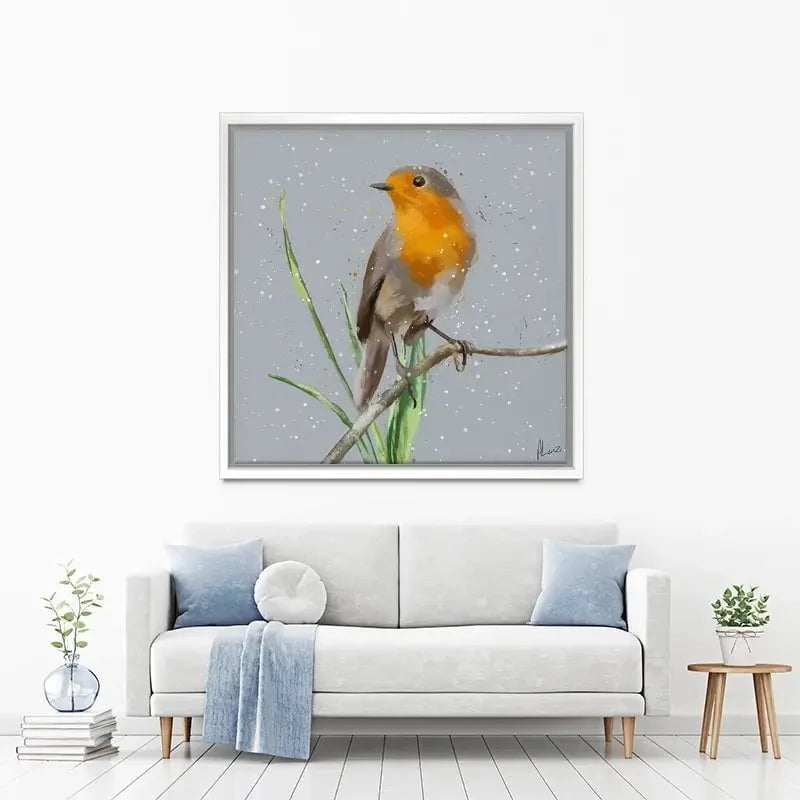 Robin In The Snow Canvas Print Robin In The Snow Canvas Print wall art product Aimee Linzi