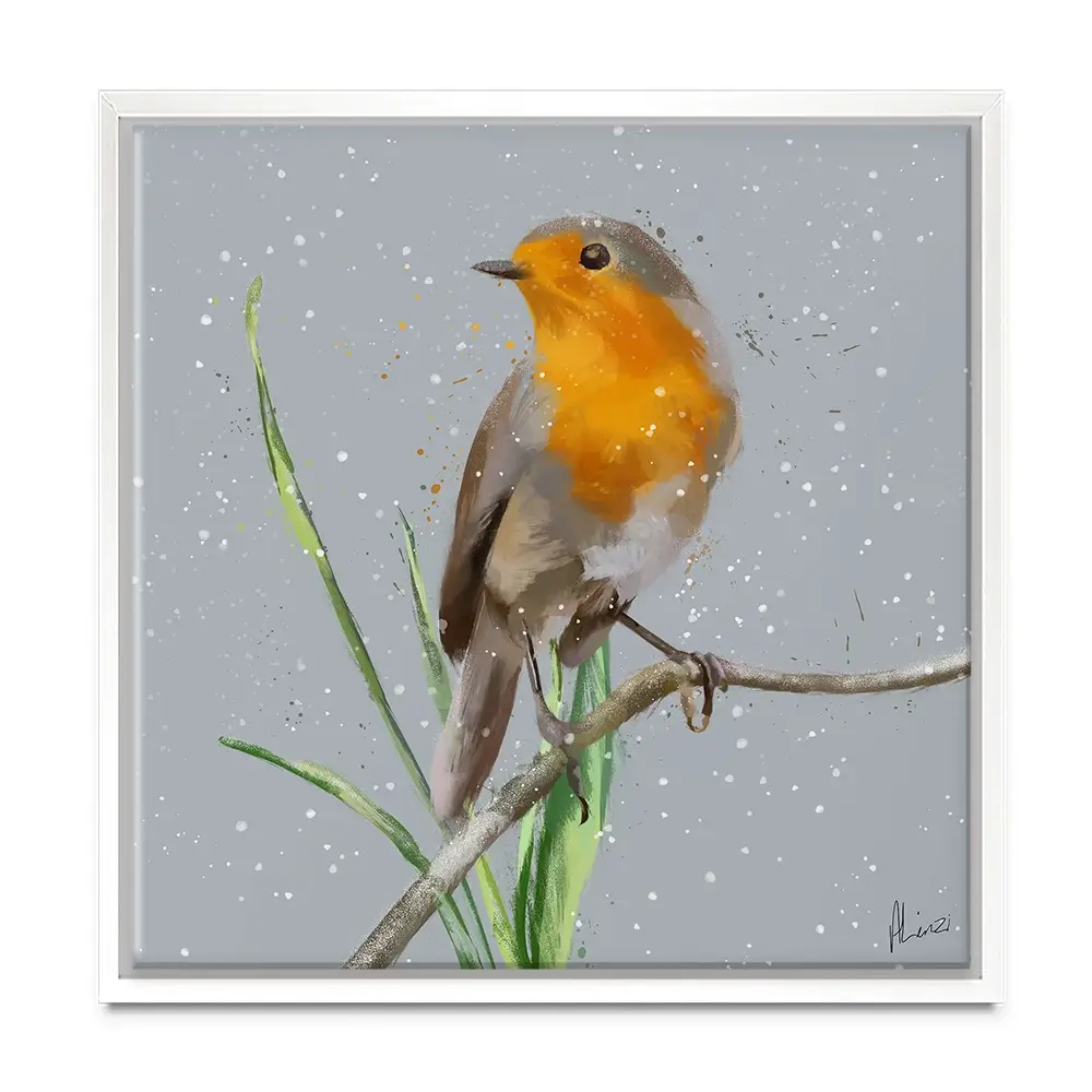 Robin In The Snow Canvas Print Robin In The Snow Canvas Print wall art product Aimee Linzi