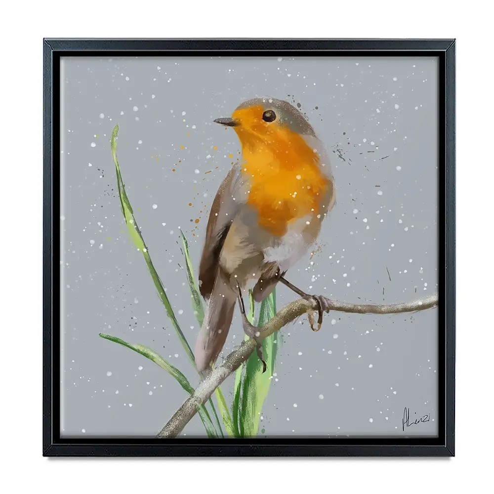 Robin In The Snow Canvas Print Robin In The Snow Canvas Print wall art product Aimee Linzi