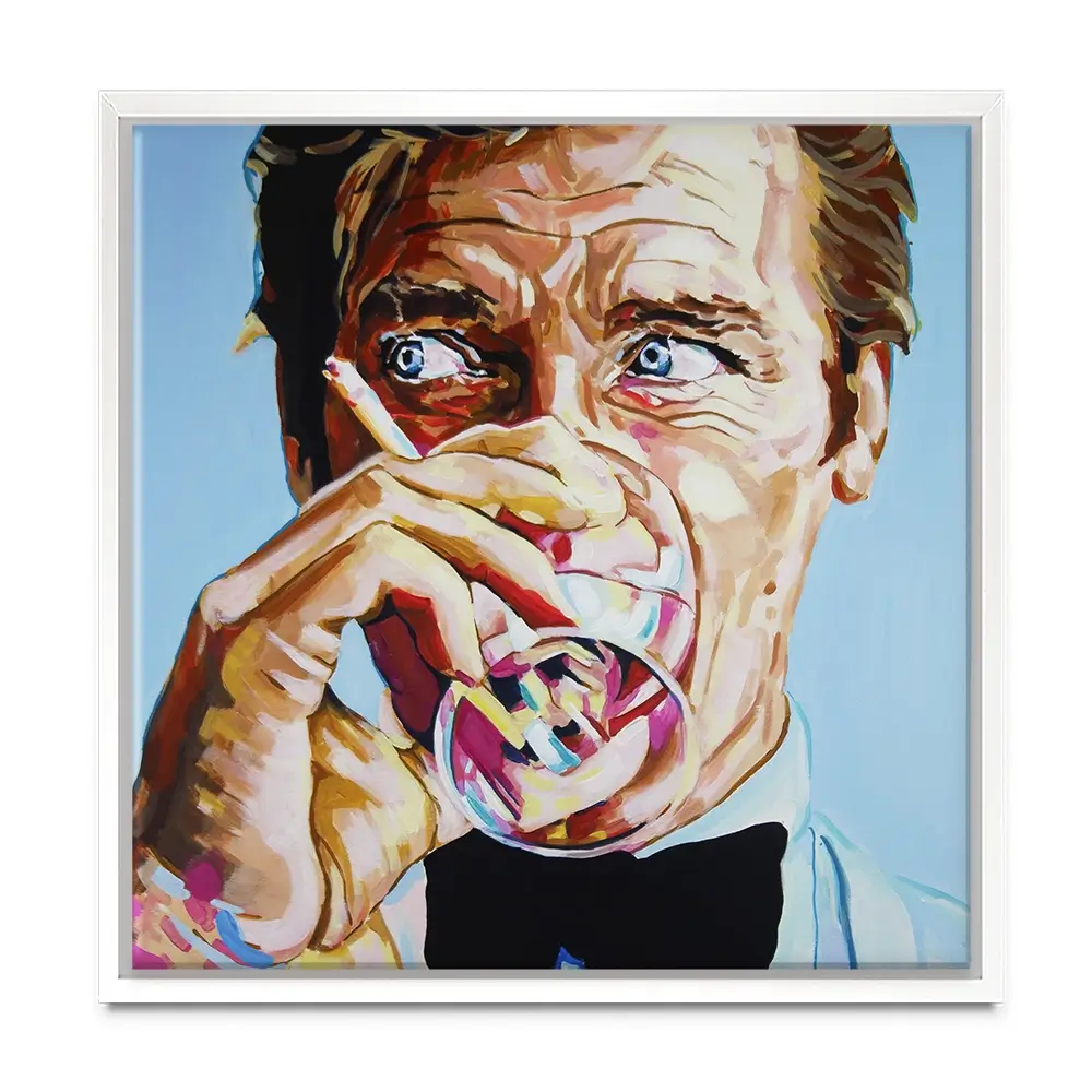 Roger Moore Square Canvas Print Roger Moore Square Canvas Print wall art product Juliet Stockton