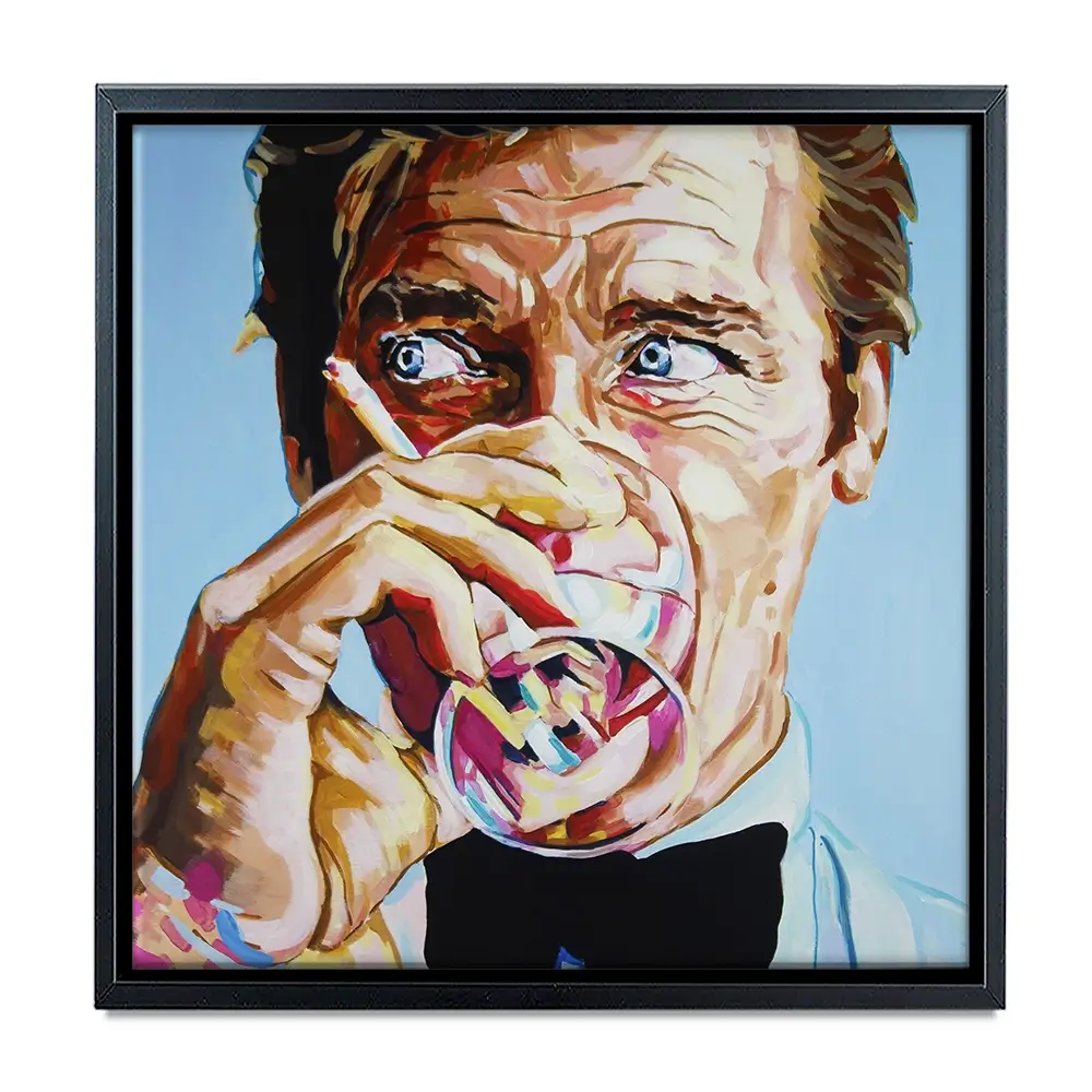 Roger Moore Square Canvas Print Roger Moore Square Canvas Print wall art product Juliet Stockton